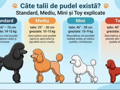 Cate talii de Pudel exista? Standard, mediu, mini si toy explicate
